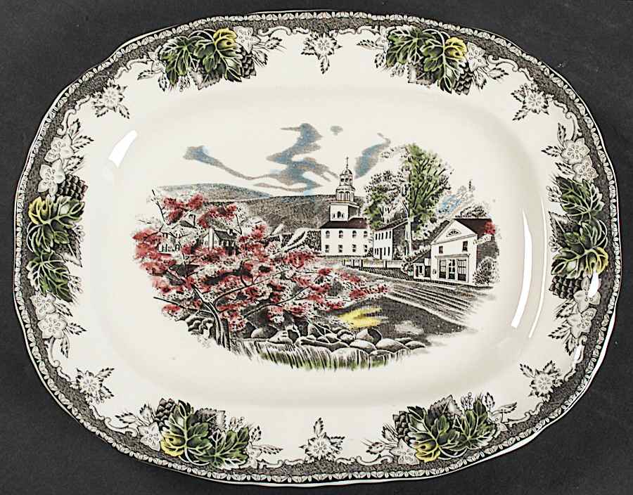 Friendly Village, The ("Made in England" Backstamp) Bedford Dish by Johnson Brothers-1