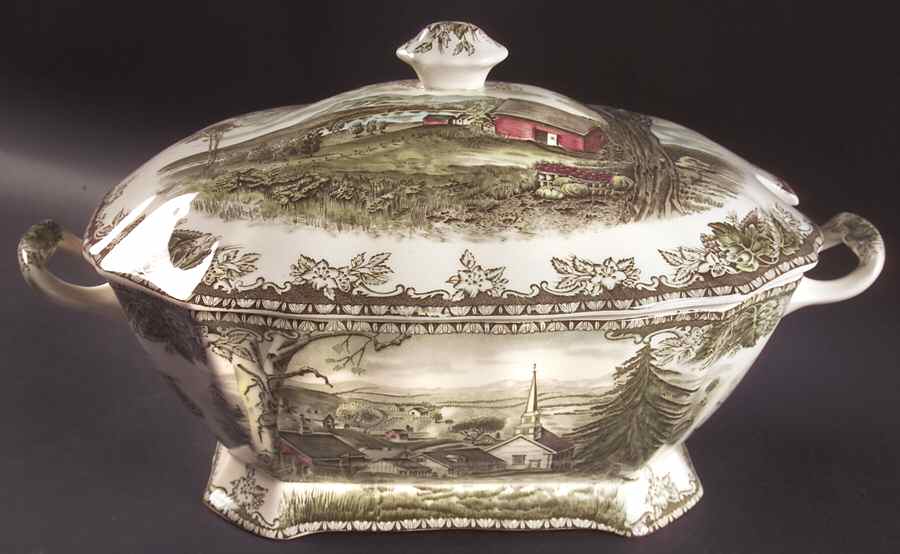 Friendly Village, The ("Made in England" Backstamp) Rectangular Tureen & Lid by Johnson Brothers-1