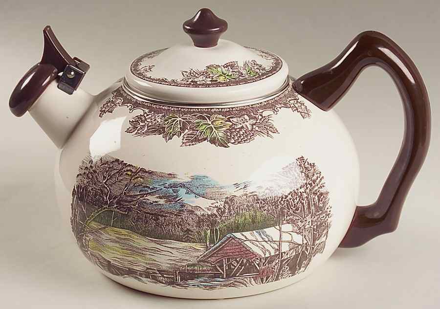 Friendly Village, The ("Made in England" Backstamp) Metal Kettle & Lid by Johnson Brothers-1