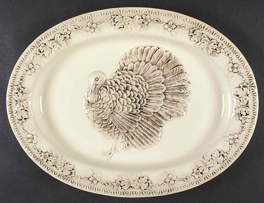 Friendly Village, The ("Made in England" Backstamp) 18" Oval Turkey Serving Platter by Johnson Brothers-1