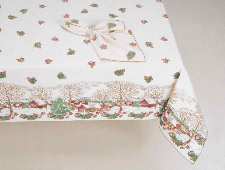 Friendly Village, The ("Made in England" Backstamp) 60" X 84" Oval Tablecloth by Johnson Brothers-1