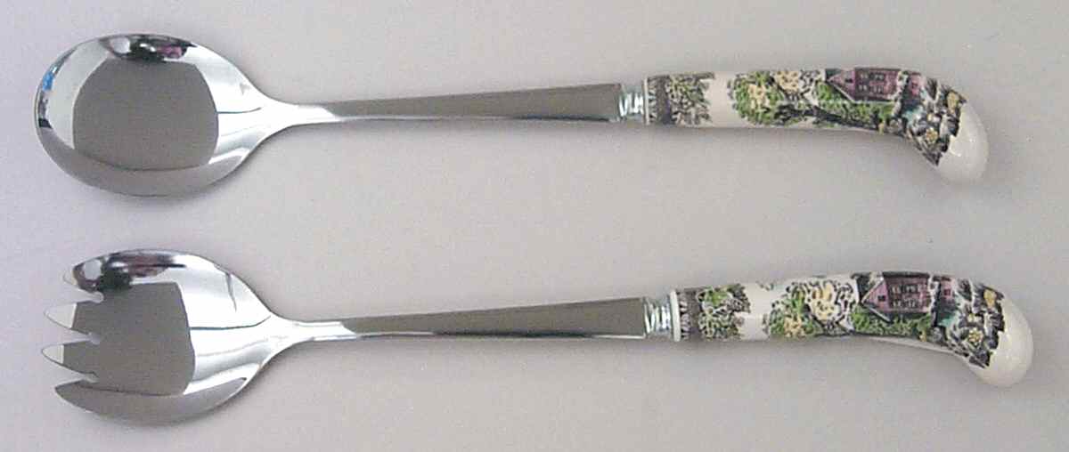 Friendly Village, The ("Made in England" Backstamp) (2 Piece) Salad Set with Stainless Bowl by Johnson Brothers-1