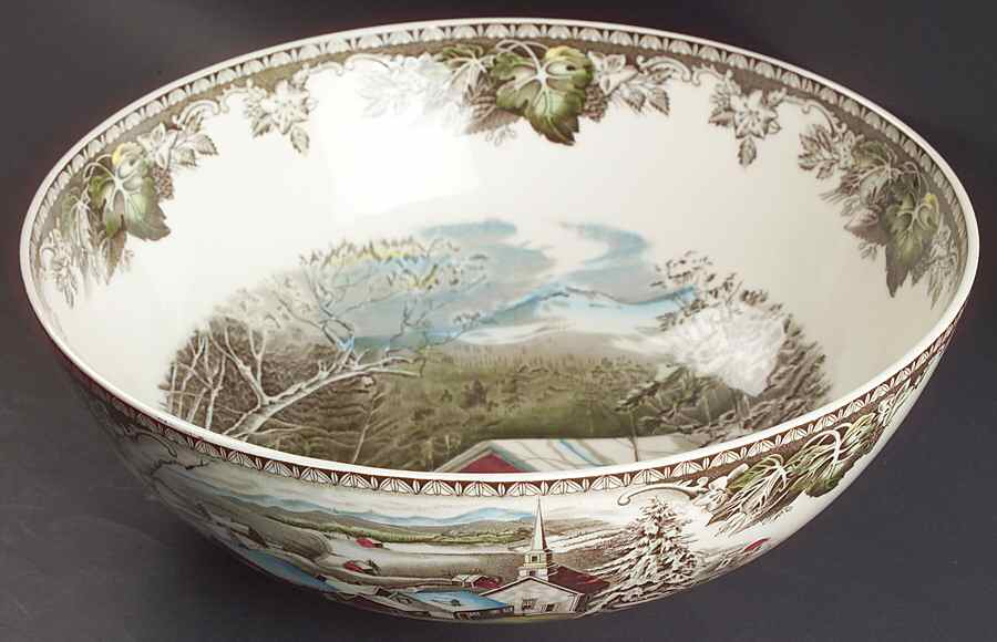 Friendly Village, The ("Made in England" Backstamp) 12" Large Salad Serving Bowl by Johnson Brothers-1