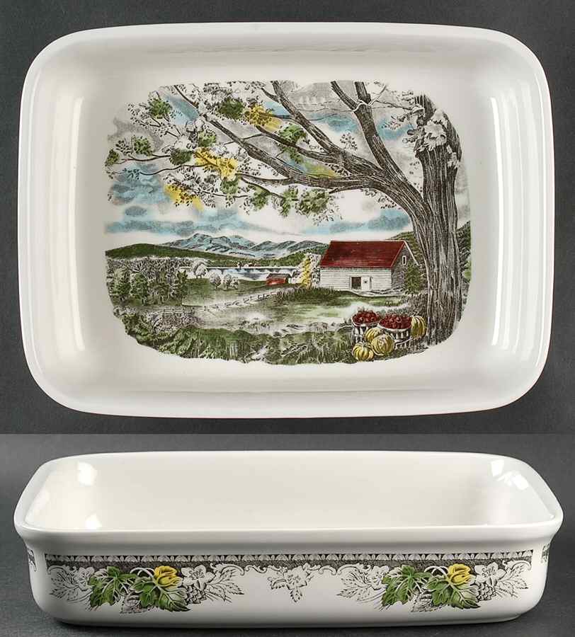 Friendly Village, The ("Made in England" Backstamp) 11" Lasagna by Johnson Brothers-1