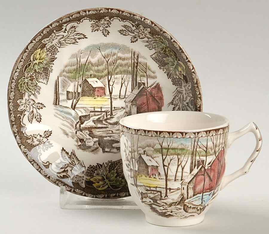 Friendly Village, The ("Made in England" Backstamp) Flat Demitasse Cup & Saucer Set by Johnson Brothers-1