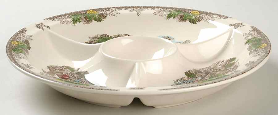 Friendly Village, The ("Made in England" Backstamp) 1 Piece Chip & Dip by Johnson Brothers-1