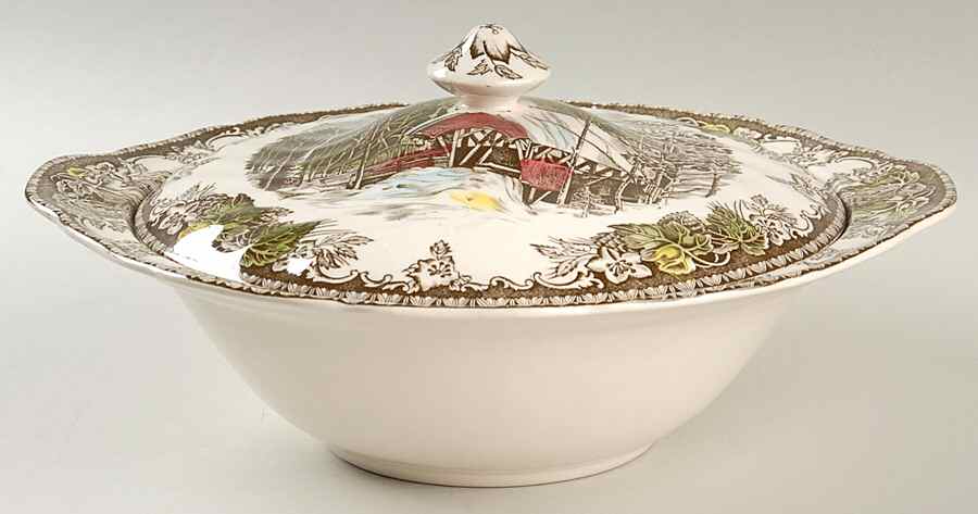 Friendly Village, The ("Made in England" Backstamp) Round Covered Vegetable by Johnson Brothers-1