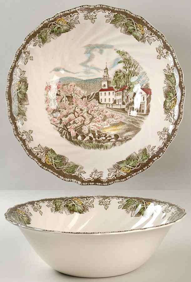 Friendly Village, The ("Made in England" Backstamp) 10" Large Salad Serving Bowl by Johnson Brothers-1