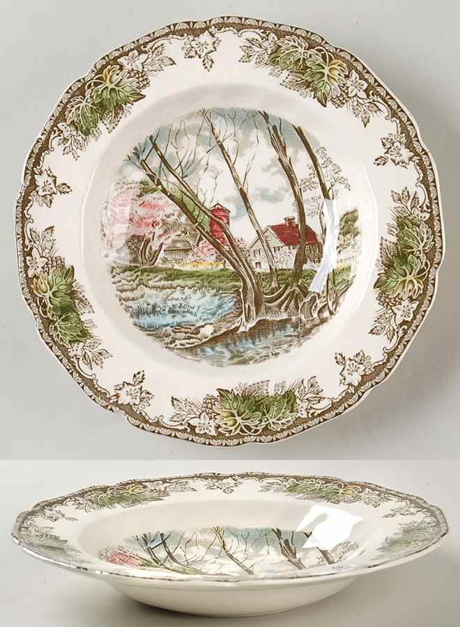 Friendly Village, The ("Made in England" Backstamp) Rim Soup Bowl by Johnson Brothers-1