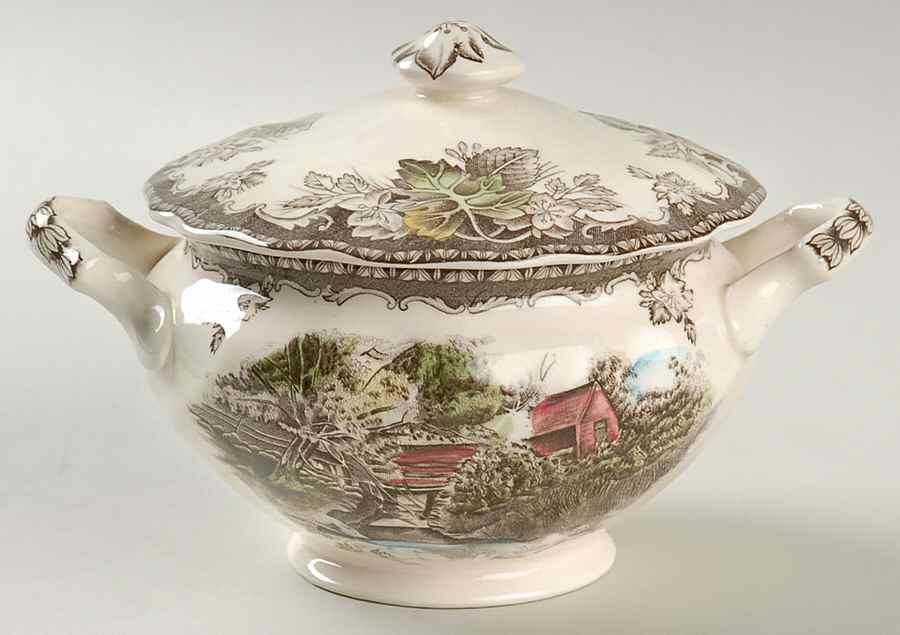 Friendly Village, The ("Made in England" Backstamp) Sugar Bowl & Lid by Johnson Brothers-1