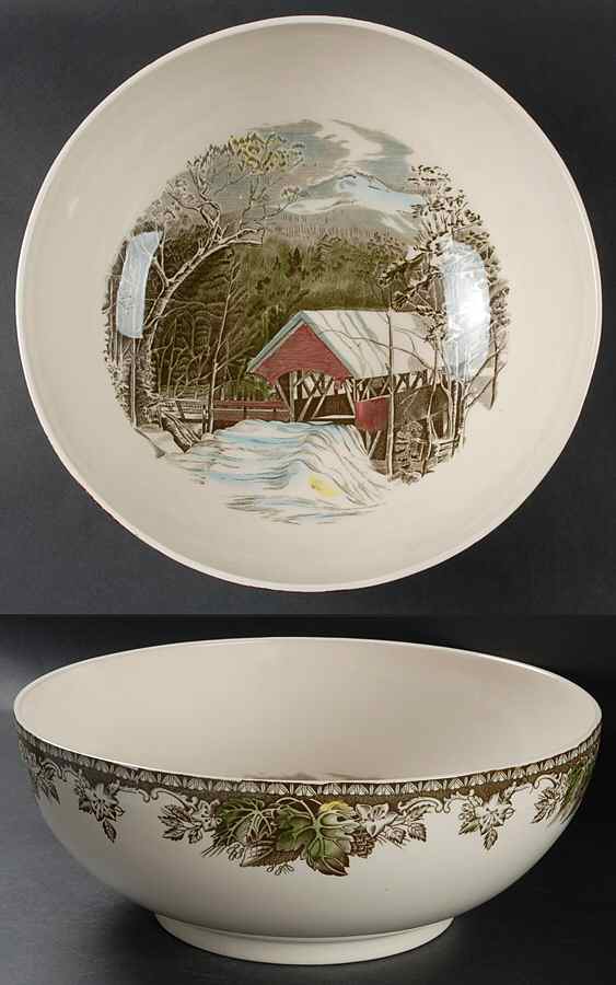 Friendly Village, The ("Made in England" Backstamp) 11" Large Salad Serving Bowl by Johnson Brothers-1