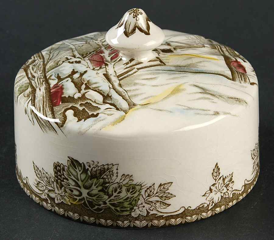 Friendly Village, The ("Made in England" Backstamp) Lid for Round Butter (Uses Bread & Butter Plate) by Johnson Brothers-1