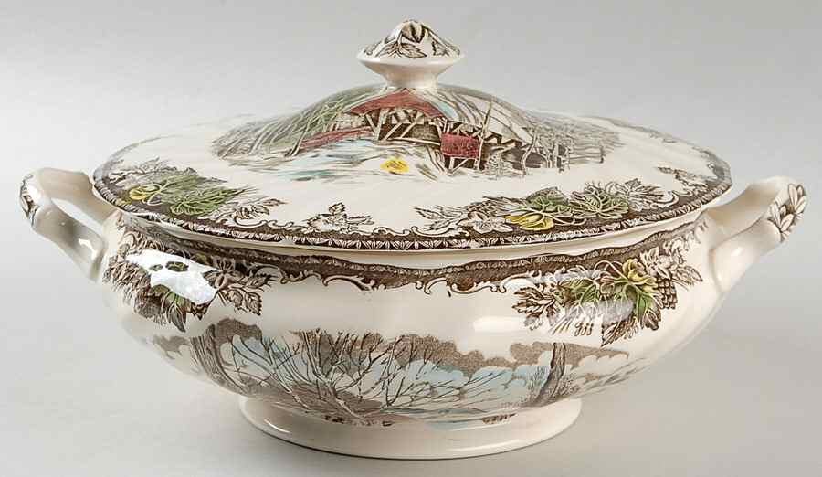 Friendly Village, The ("Made in England" Backstamp) Round Covered Vegetable by Johnson Brothers-1