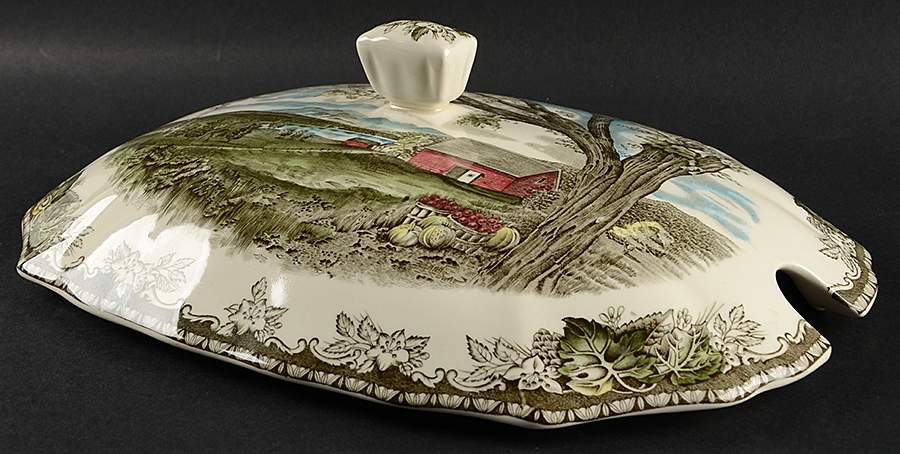 Friendly Village, The ("Made in England" Backstamp) Lid for Rectangular Tureen by Johnson Brothers-1