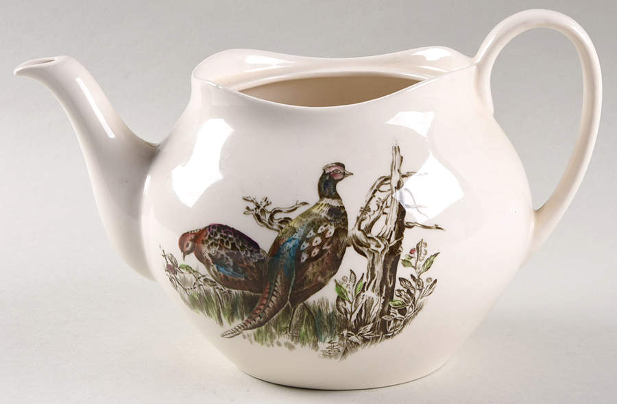 Game Birds Cream Teapot No Lid by Johnson Brothers-1