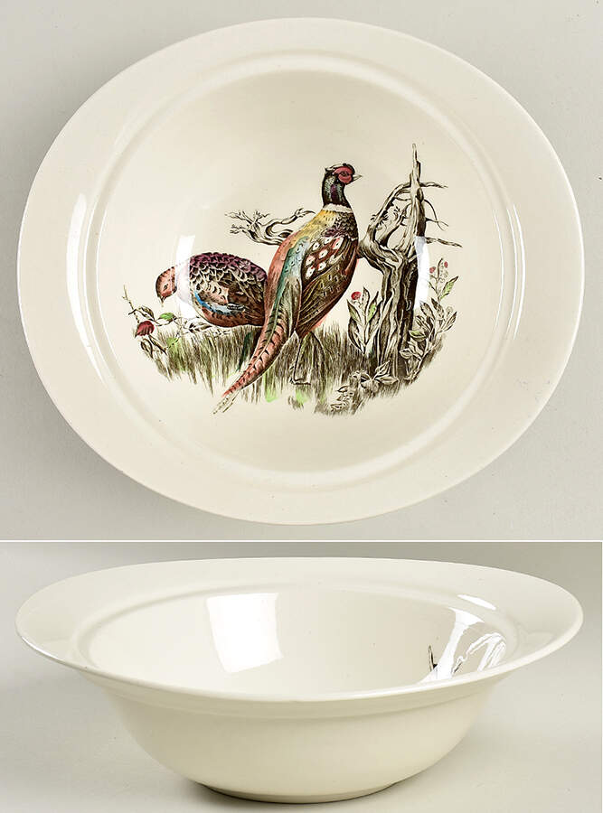 Game Birds Cream Round Vegetable No Lid by Johnson Brothers-1