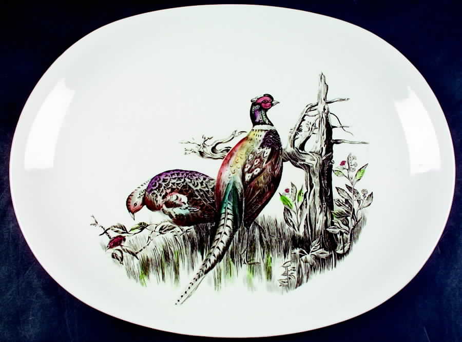 Game Birds Cream 16" Oval Serving Platter by Johnson Brothers-1