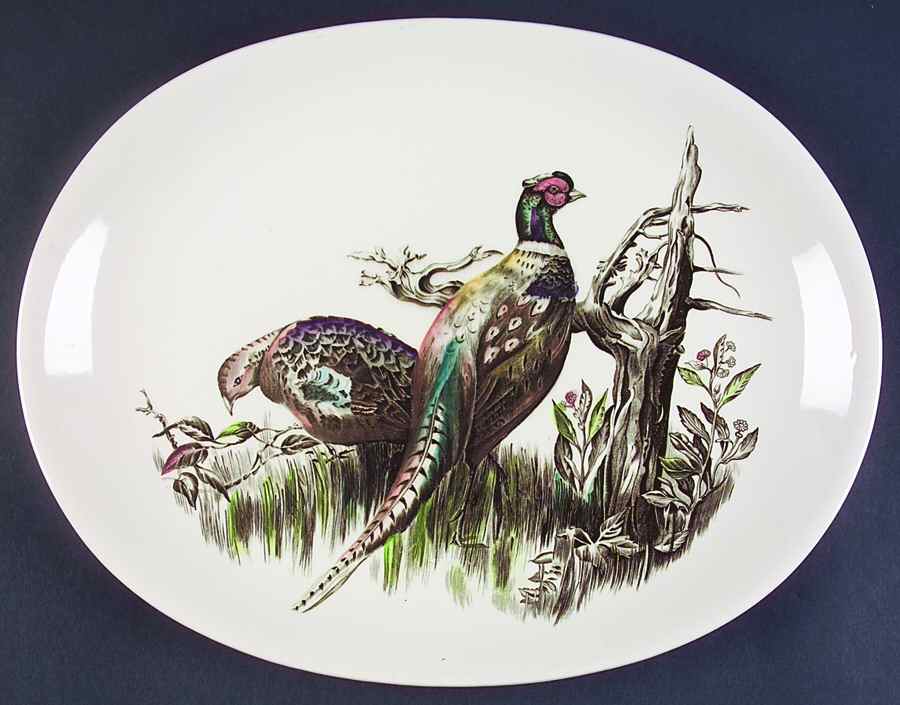 Game Birds Cream 14" Oval Serving Platter by Johnson Brothers-1