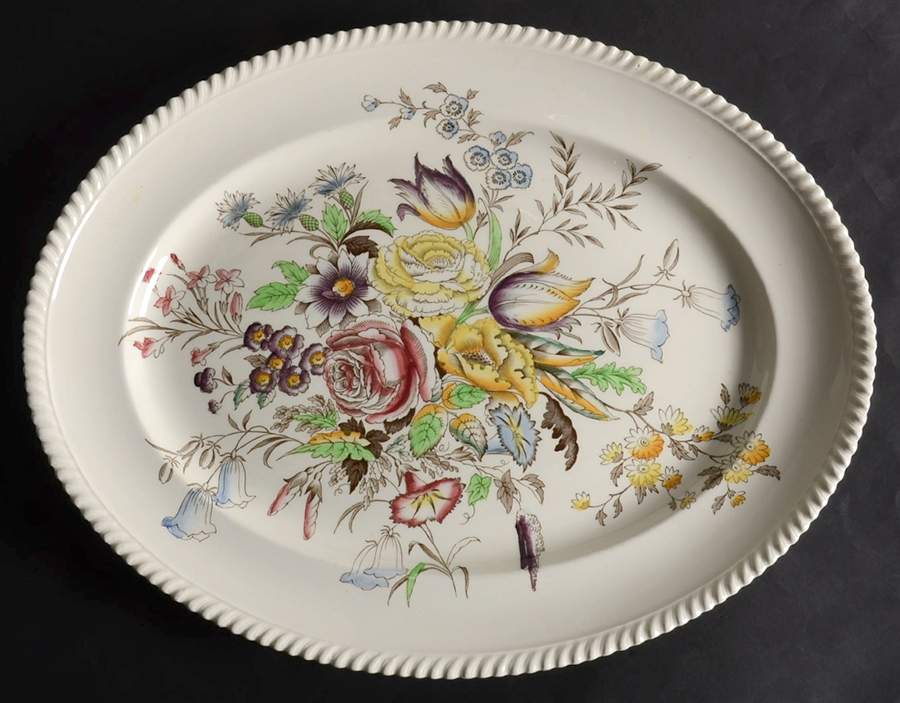 Garden Bouquet 17" Oval Serving Platter by Johnson Brothers-1