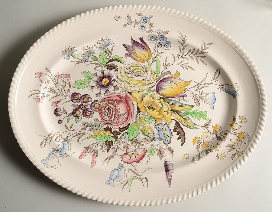 Garden Bouquet 15" Oval Serving Platter by Johnson Brothers-1