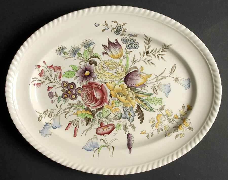 Garden Bouquet 12" Oval Serving Platter by Johnson Brothers-1