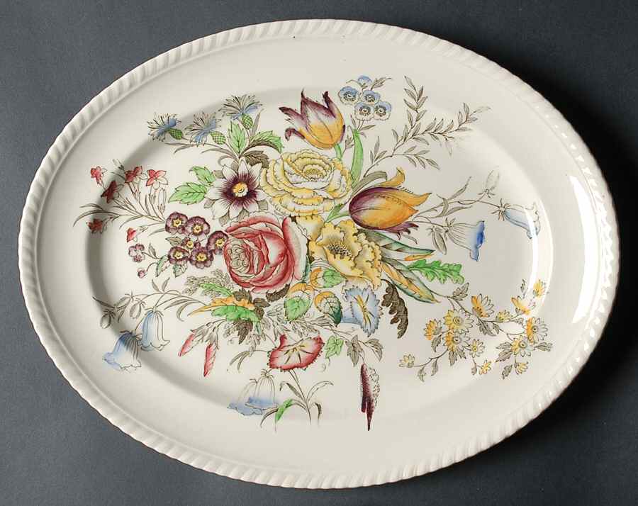 Garden Bouquet 13" Oval Serving Platter by Johnson Brothers-1