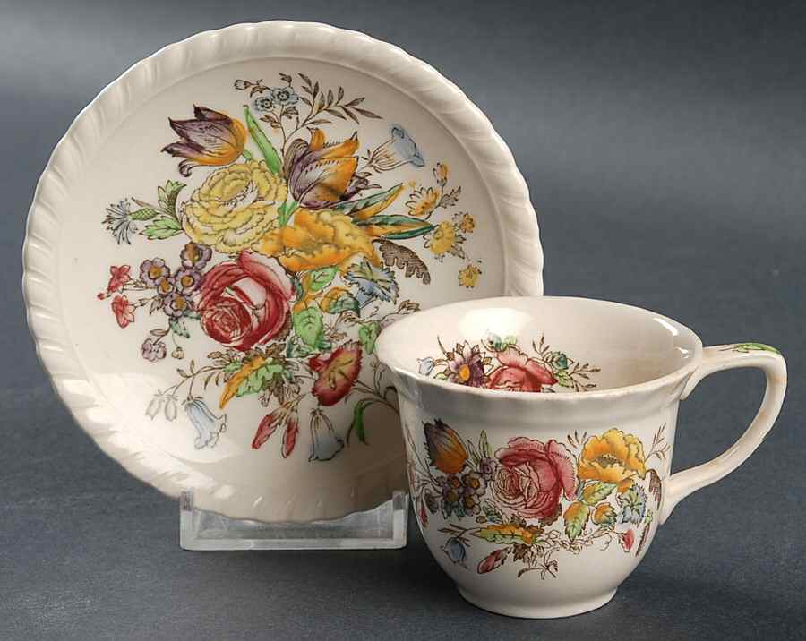 Garden Bouquet Flat Demitasse Cup & Saucer Set by Johnson Brothers-1
