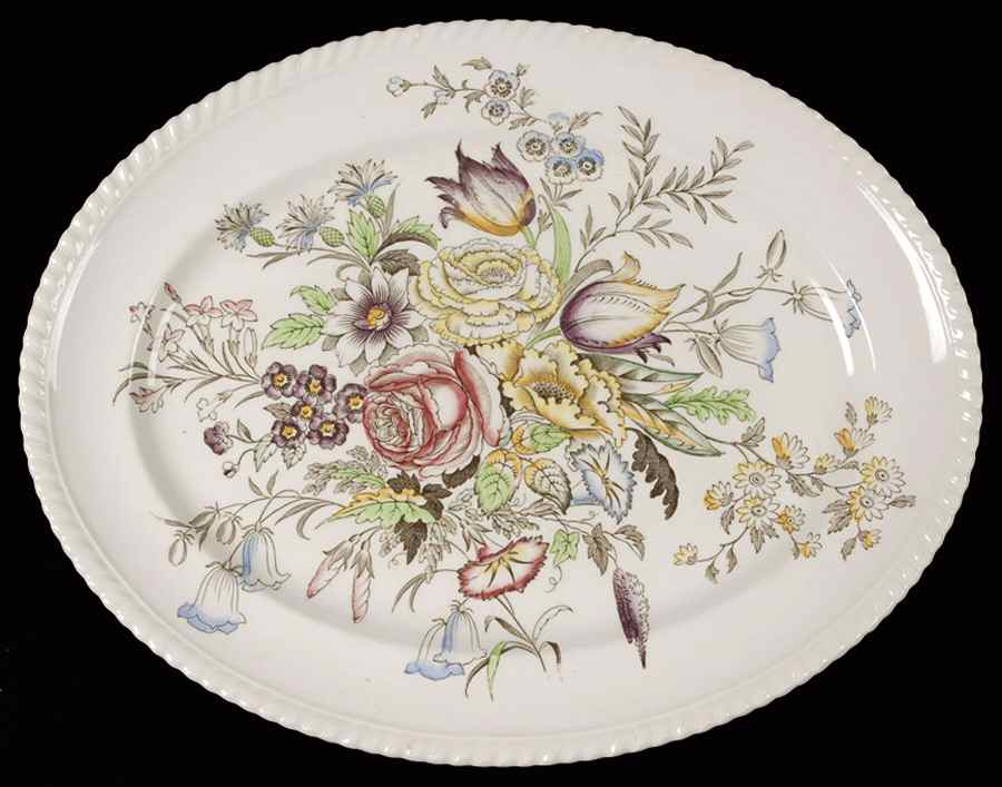Garden Bouquet 14" Oval Serving Platter by Johnson Brothers-1