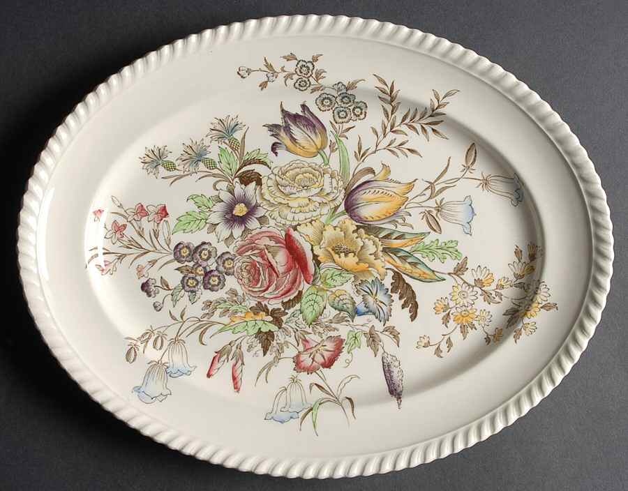 Garden Bouquet 12" Oval Serving Platter by Johnson Brothers-1