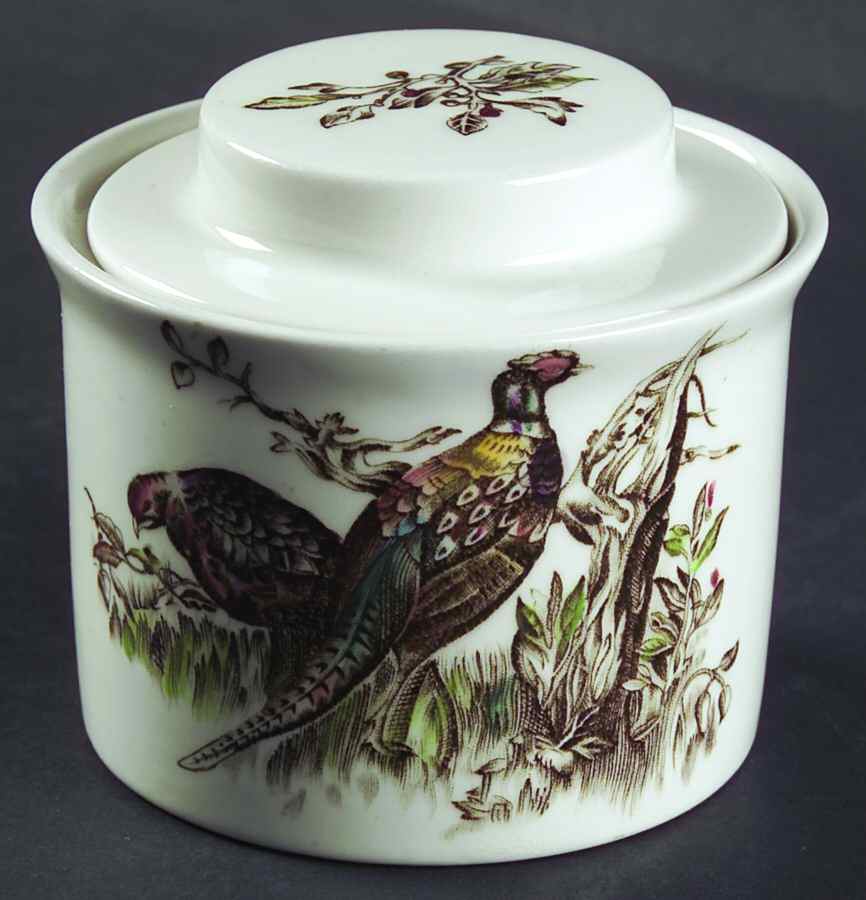 Game Birds White Sugar Bowl & Lid by Johnson Brothers-1