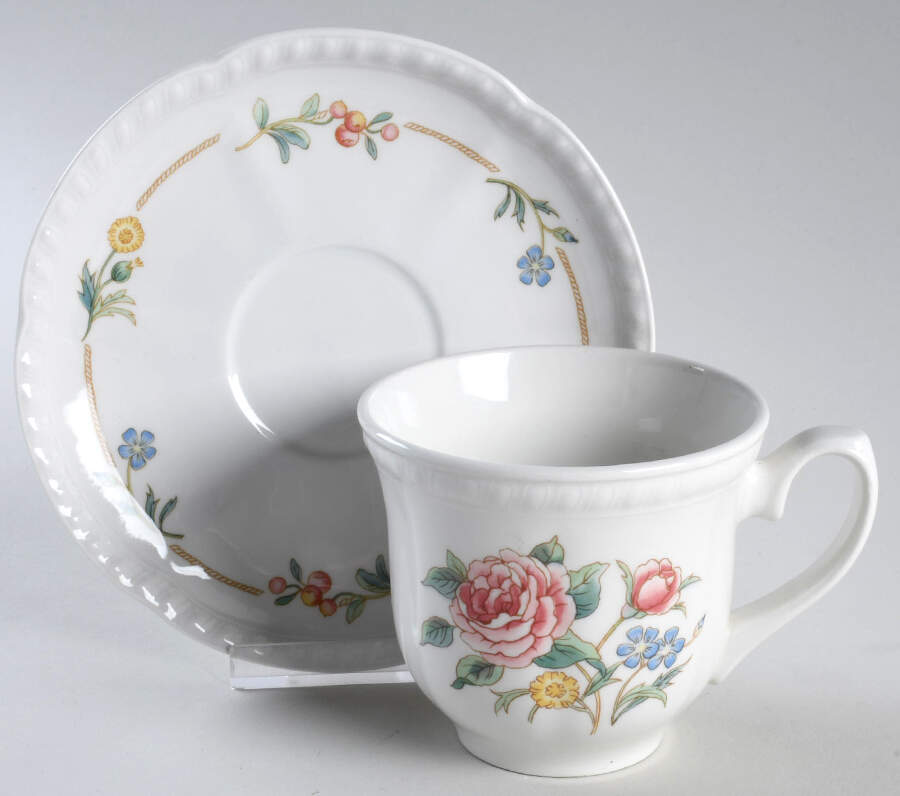Garden Party Flat Cup & Saucer Set by Johnson Brothers-1