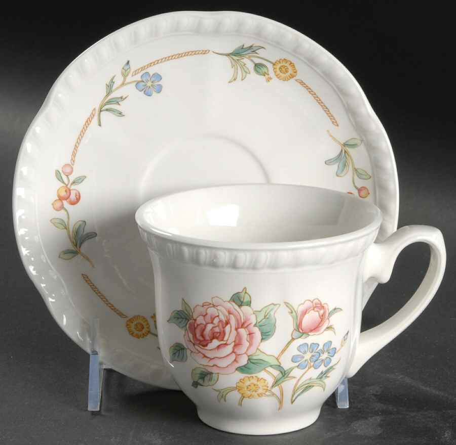 Garden Party Flat Cup & Saucer Set by Johnson Brothers-1