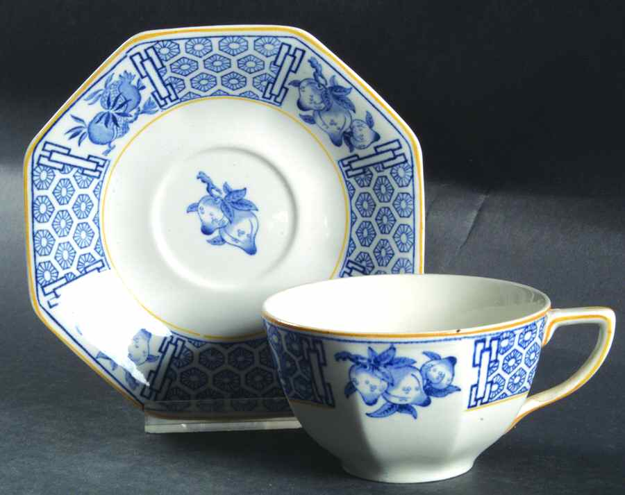 Geneva Blue and White Flat Cup & Saucer Set by Johnson Brothers-1