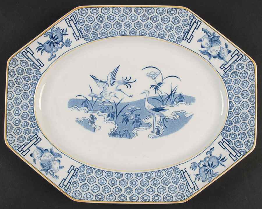 Geneva Blue and White 12" Oval Serving Platter by Johnson Brothers-1