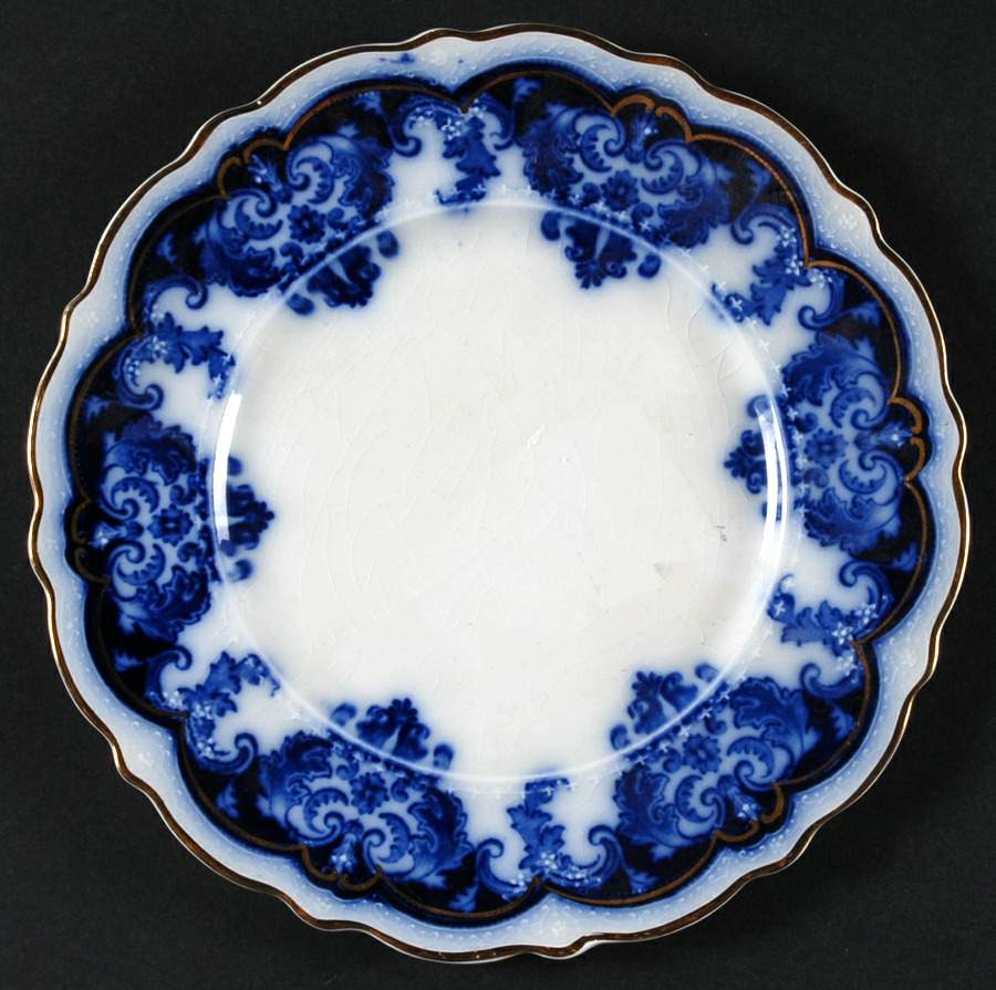 Georgia (Flow Blue, Gold Trim) Salad Plate by Johnson Brothers-1