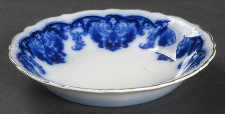 Georgia (Flow Blue, Gold Trim) Fruit/Dessert (Sauce) Bowl by Johnson Brothers-1