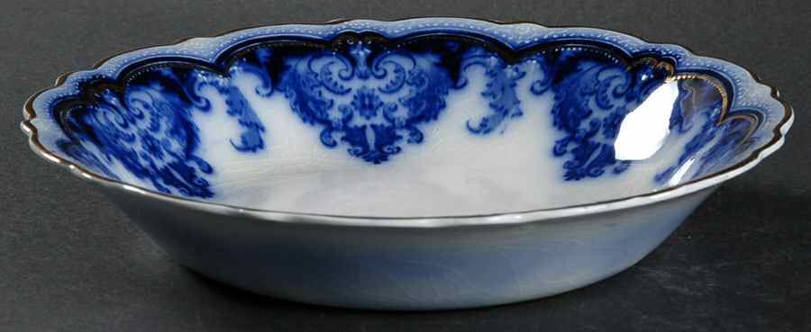 Georgia (Flow Blue, Gold Trim) Coupe Soup Bowl by Johnson Brothers-1