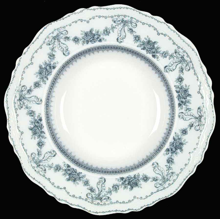 Glenwood Blue Green (No Gold Trim) Rim Soup Bowl by Johnson Brothers-1