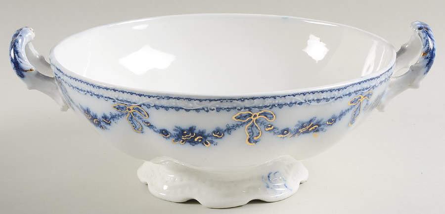 Glenwood (Flow Blue, No Gold Trim) Tureen No Lid by Johnson Brothers-1