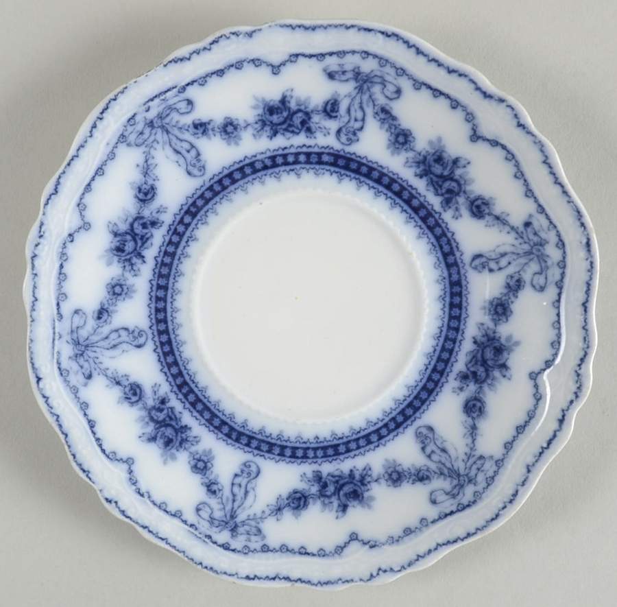 Glenwood (Flow Blue, No Gold Trim) Saucer for Oversized Cup by Johnson Brothers-1