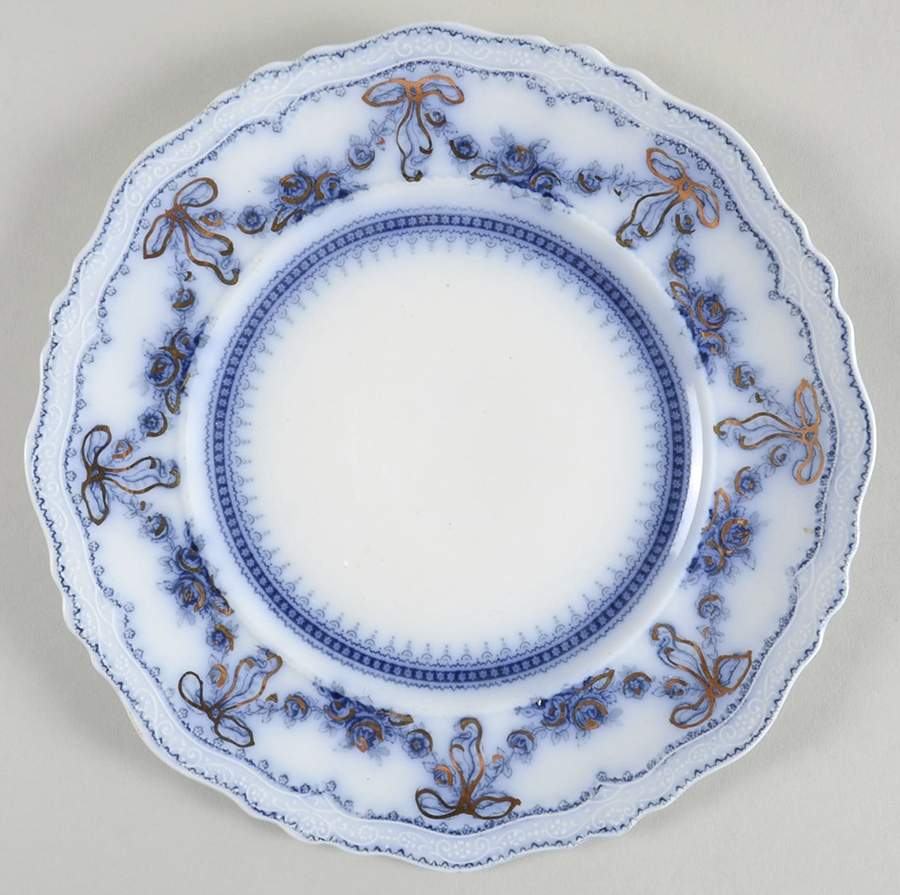 Glenwood (Flow Blue, No Gold Trim) Luncheon Plate by Johnson Brothers-1
