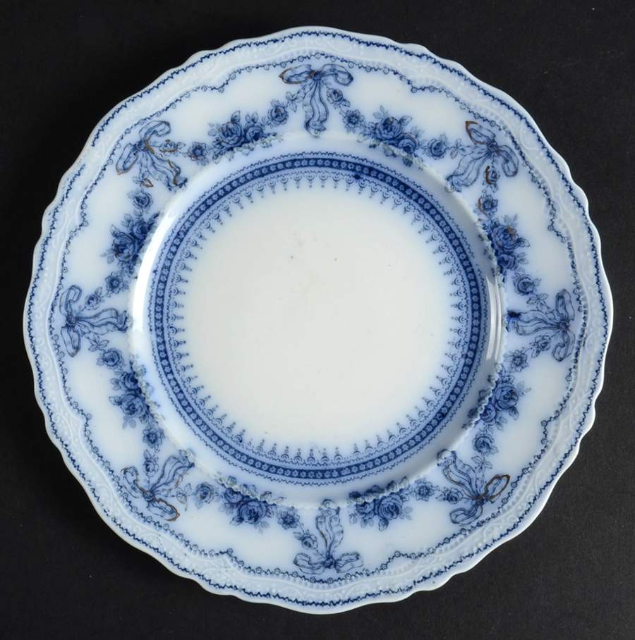 Glenwood (Flow Blue, No Gold Trim) Dessert/Pie Plate by Johnson Brothers-1