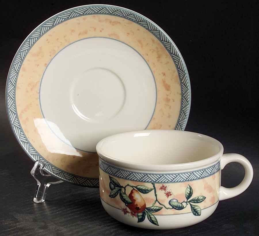 Golden Pears Breakfast Cup & Cream Soup Saucer Set by Johnson Brothers-1