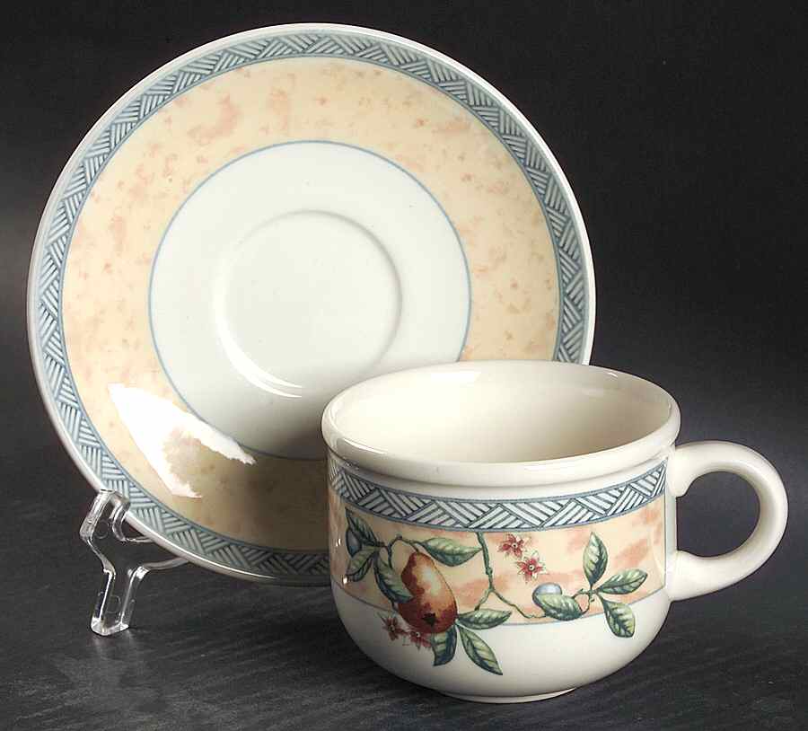 Golden Pears Flat Cup & Saucer Set by Johnson Brothers-1