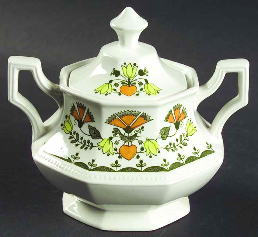 Greenfield Sugar Bowl & Lid by Johnson Brothers-1