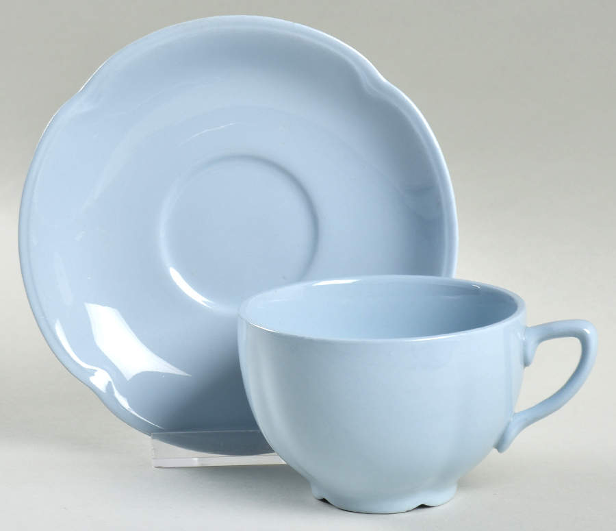 Greydawn Blue Flat Cup & Saucer Set by Johnson Brothers-1