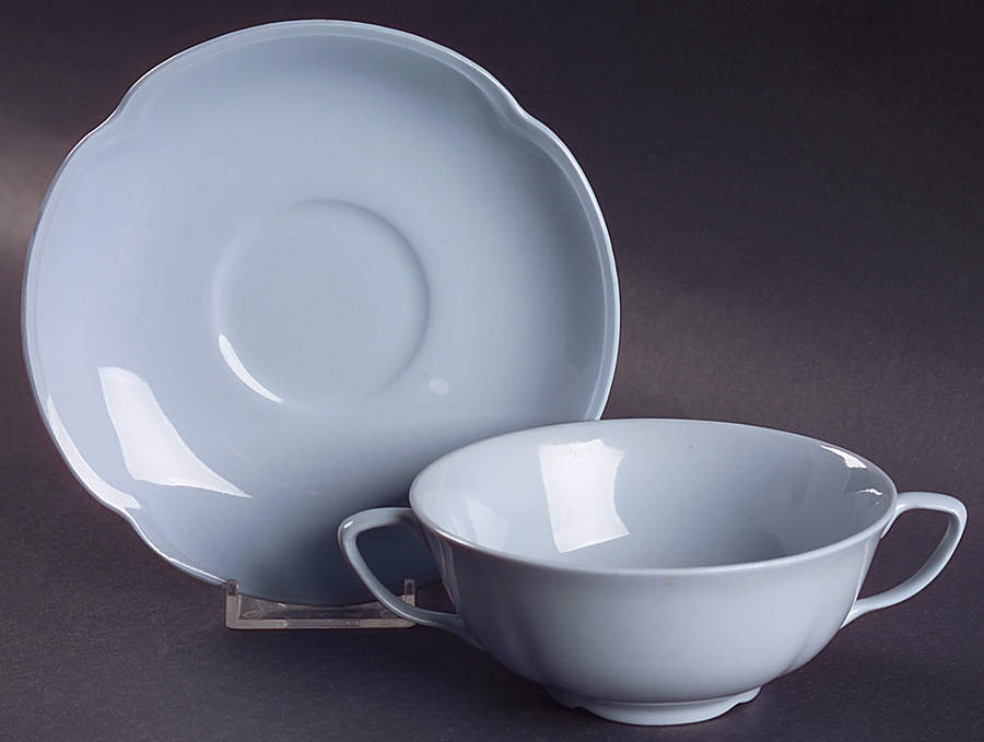 Greydawn Blue Flat Cream Soup Bowl & Saucer Set by Johnson Brothers-1