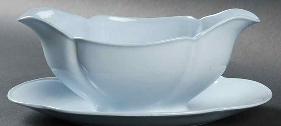 Greydawn Blue Gravy Boat with Attached Underplate by Johnson Brothers-1
