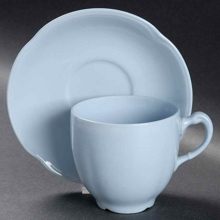 Greydawn Blue Flat Cup & Saucer Set by Johnson Brothers-1