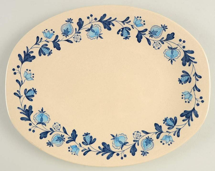 Gretchen Blue 12" Oval Serving Platter by Johnson Brothers-1